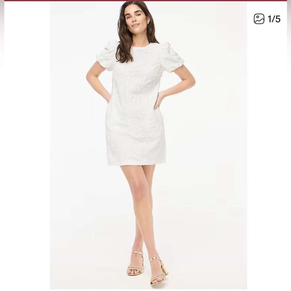 J. Crew Factory Eyelet Puff-sleeve Mini Dress Women’s size 8 New w/ tag